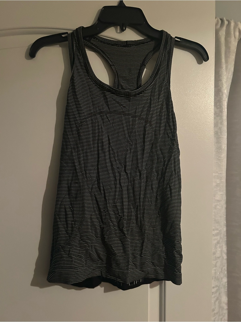 lululemon athletica Black & White Striped Racerback Tank